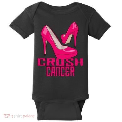 Crush Cancer With Pink Heels Baby Bodysuit