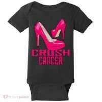 Crush Cancer With Pink Heels Baby Bodysuit thumb 0