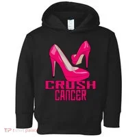 Crush Cancer With Pink Heels Toddler Hoodie thumb 0