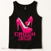 Crush Cancer With Pink Heels Tank Top thumb 2