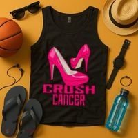 Crush Cancer With Pink Heels Tank Top thumb 4