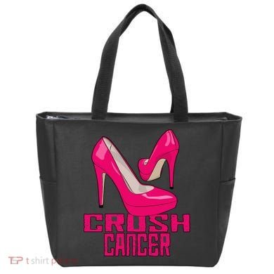 Crush Cancer With Pink Heels Tote Bag