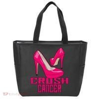 Crush Cancer With Pink Heels Tote Bag thumb 0