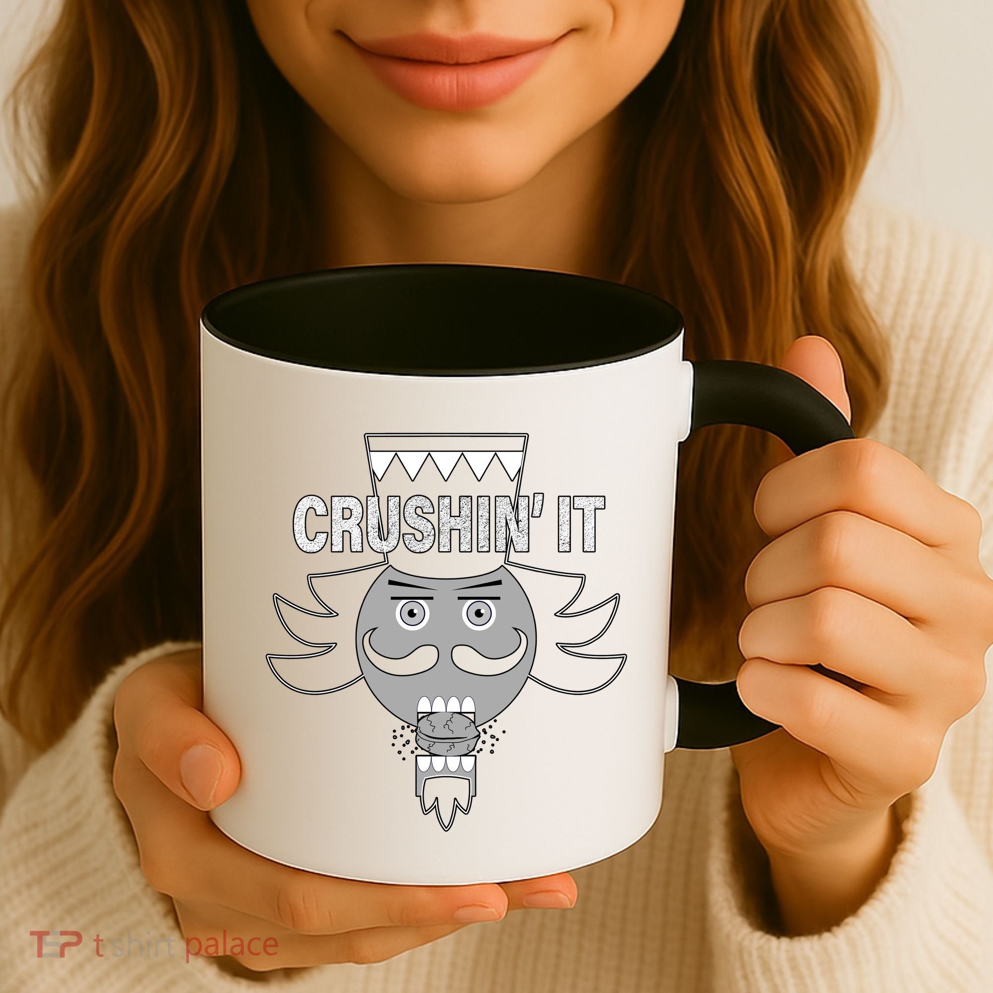 Crushin' It Funny Nutcrackers Christmas Coffee Mug