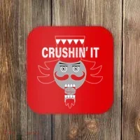 Crushin' It Funny Nutcrackers Christmas Coaster thumb 0