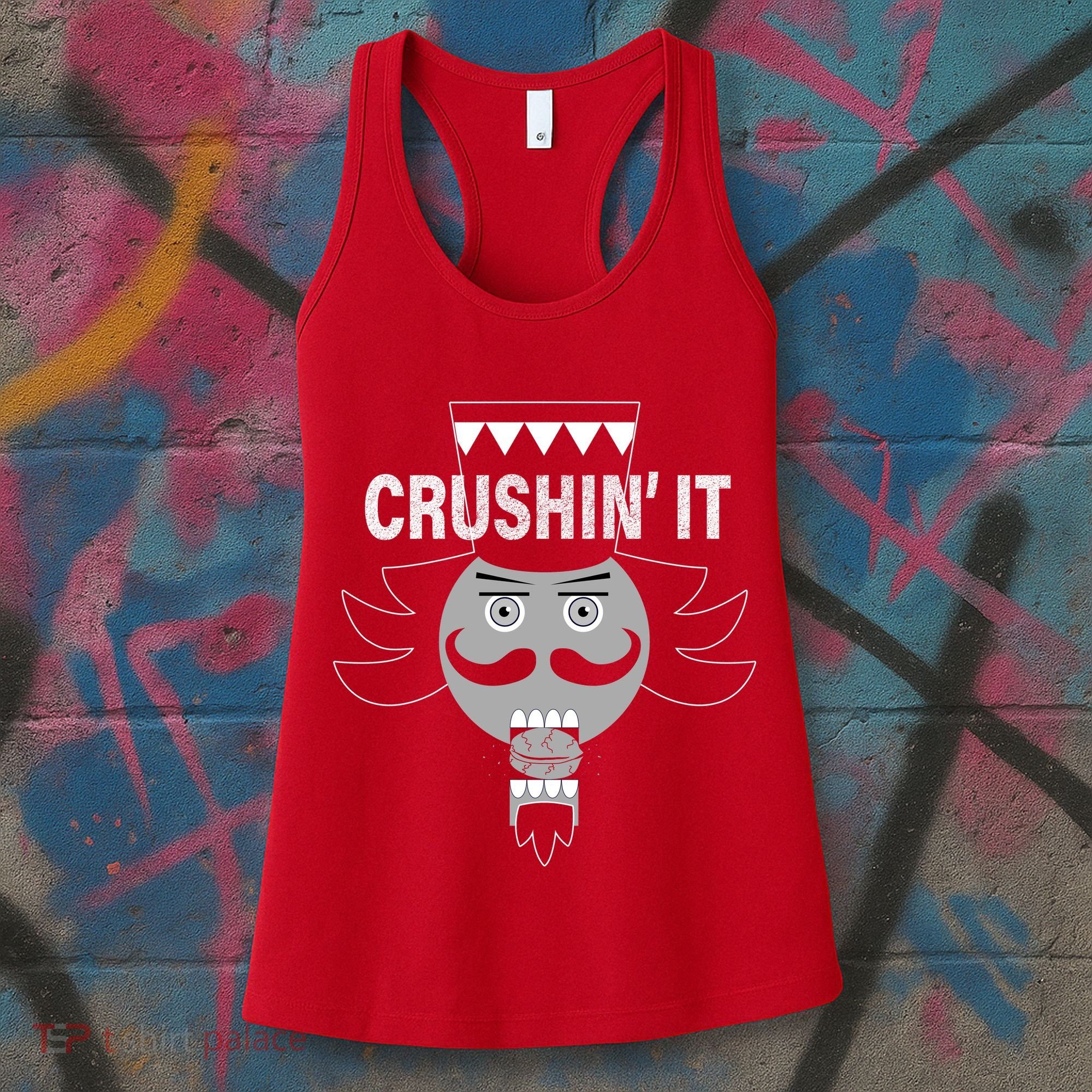 Crushin' It Funny Nutcrackers Christmas Women's Tank Top