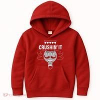 Crushin' It Funny Nutcrackers Christmas Kids Hoodie thumb 0