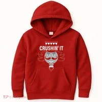 Crushin' It Funny Nutcrackers Christmas Kids Hoodie thumb 0