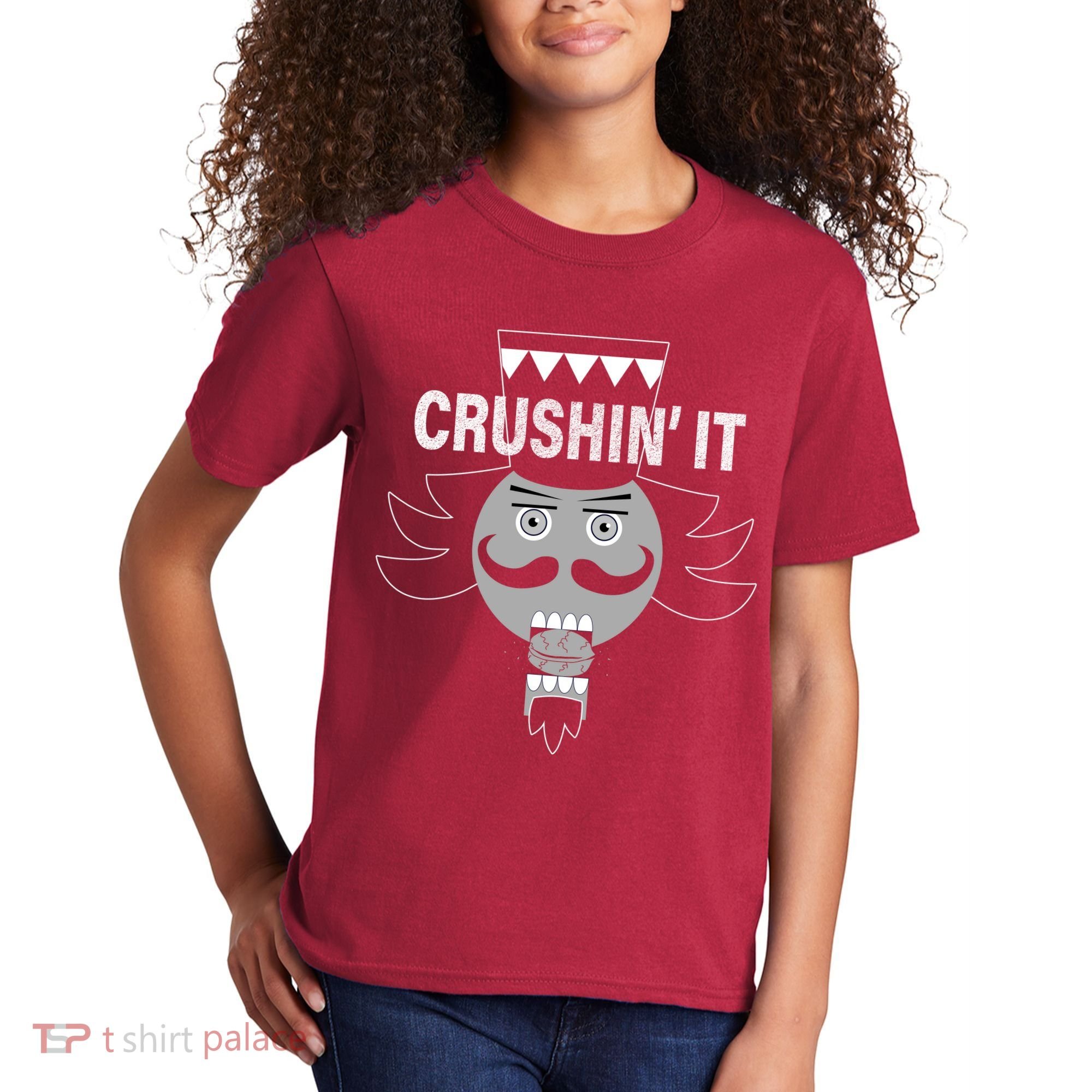 Crushin' It Funny Nutcrackers Christmas Kids T-Shirt