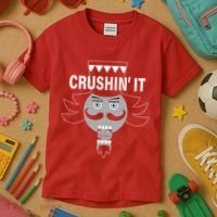 Crushin' It Funny Nutcrackers Christmas Kids T-Shirt thumb 3