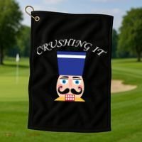 Crushing It! Nutcracker Christmas Golf Towel thumb 1
