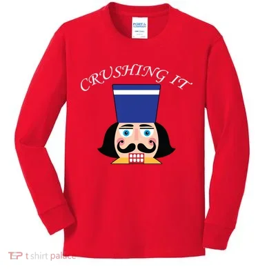 Crushing It! Nutcracker Christmas Kids Long Sleeve Shirt