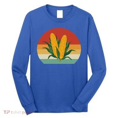 Corn Retro Vintage 70s 80s Style Gift Long Sleeve Shirt