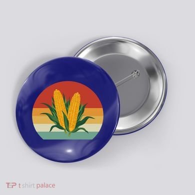 Corn Retro Vintage 70s 80s Style Gift Button