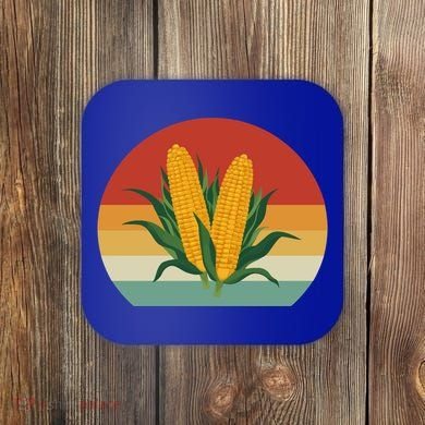 Corn Retro Vintage 70s 80s Style Gift Coaster