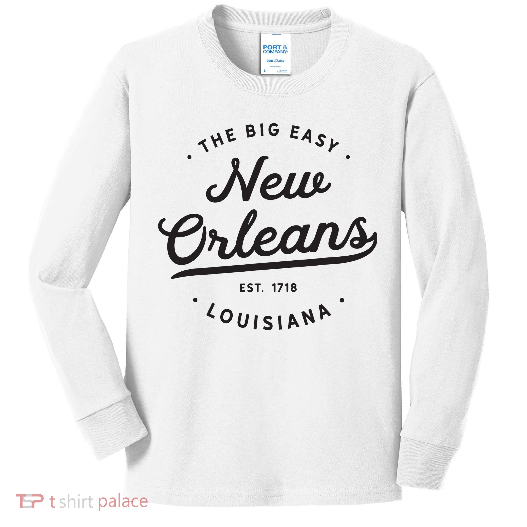 Classic Retro Vintage New Orleans Louisiana Casual Big Easy Kids Long Sleeve Shirt