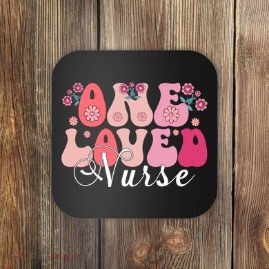 Cute Retro Valentine One Loved Nurse Coaster