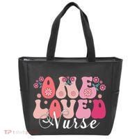 Cute Retro Valentine One Loved Nurse Tote Bag thumb 0