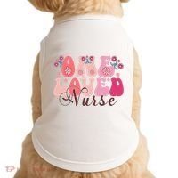 Cute Retro Valentine One Loved Nurse Doggie Tank thumb 0