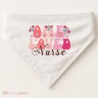 Cute Retro Valentine One Loved Nurse USA-Made Doggie Bandana thumb 0