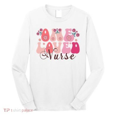 Cute Retro Valentine One Loved Nurse Long Sleeve Shirt