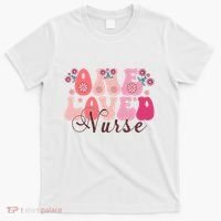 Cute Retro Valentine One Loved Nurse T-Shirt thumb 0