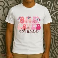 Cute Retro Valentine One Loved Nurse T-Shirt thumb 3