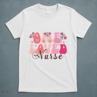 Cute Retro Valentine One Loved Nurse T-Shirt thumb 5