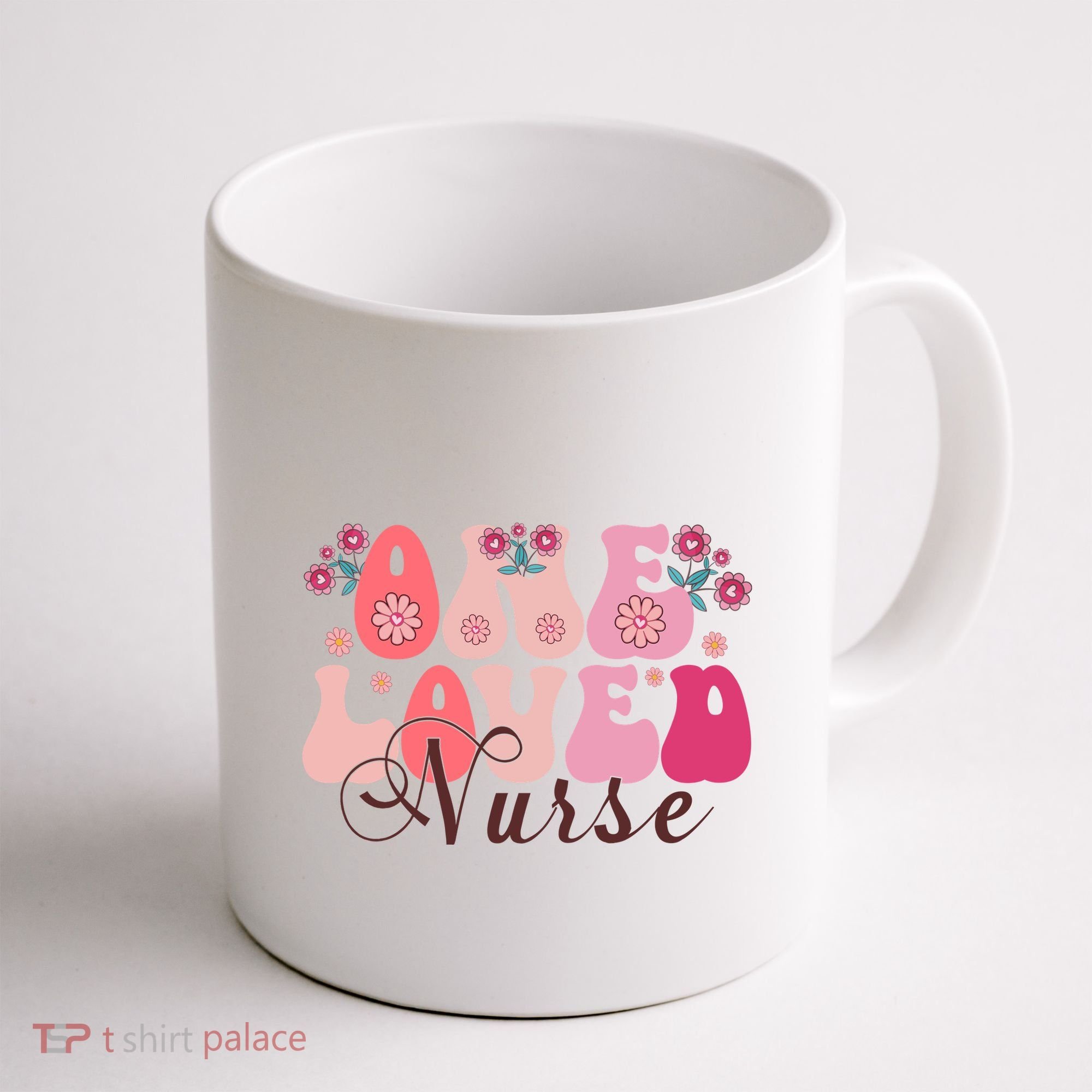 Cute Retro Valentine One Loved Nurse Coffee Mug