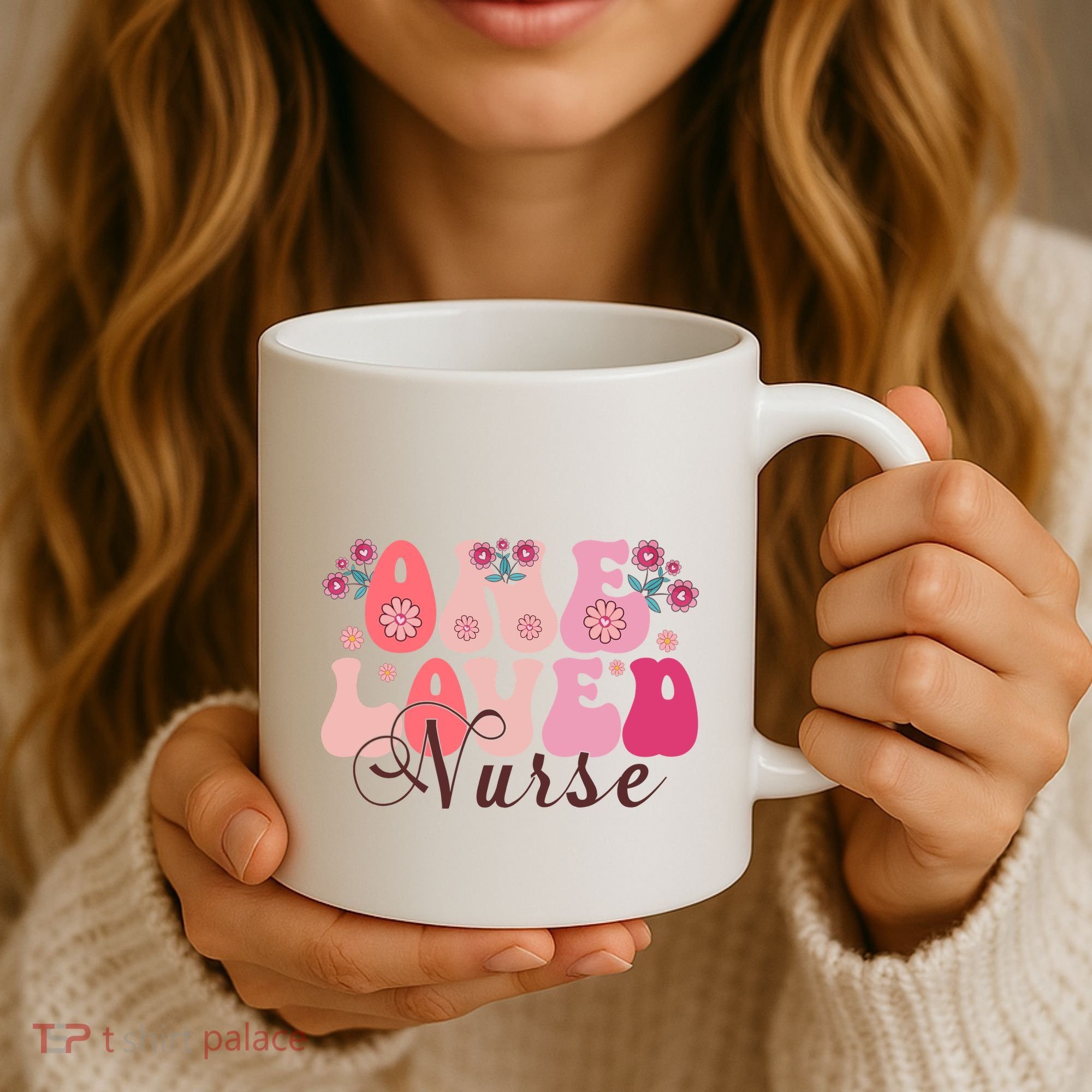 Cute Retro Valentine One Loved Nurse Coffee Mug