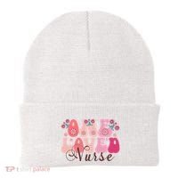 Cute Retro Valentine One Loved Nurse Beanie thumb 0