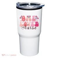 Cute Retro Valentine One Loved Nurse Tumbler thumb 0