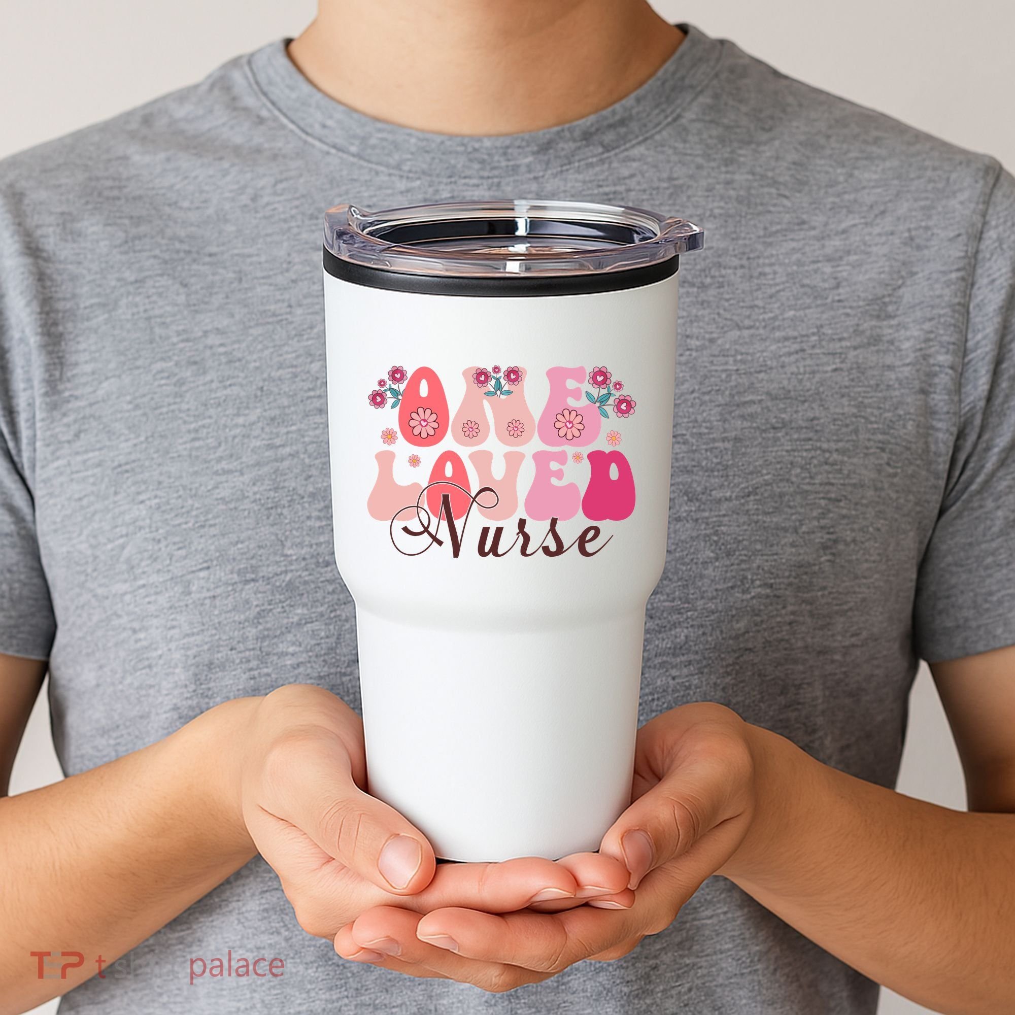 Cute Retro Valentine One Loved Nurse Tumbler