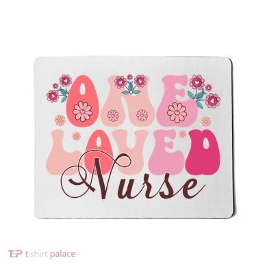 Cute Retro Valentine One Loved Nurse Mousepad