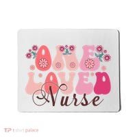 Cute Retro Valentine One Loved Nurse Mousepad thumb 0
