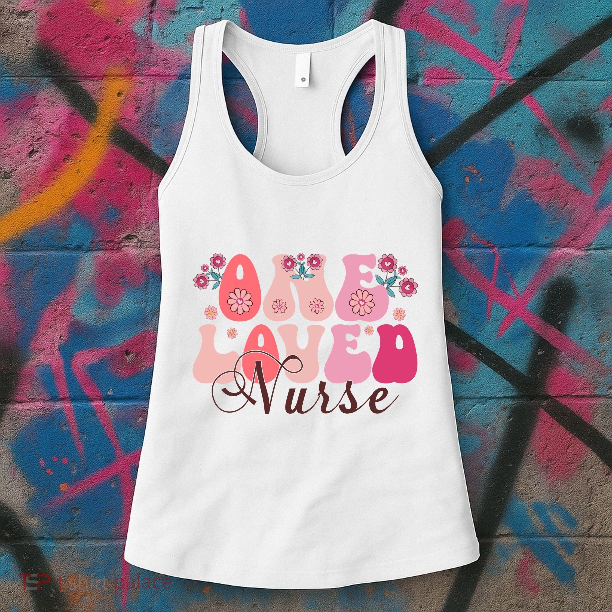 Cute Retro Valentine One Loved Nurse Women's Tank Top