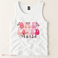 Cute Retro Valentine One Loved Nurse Tank Top thumb 2