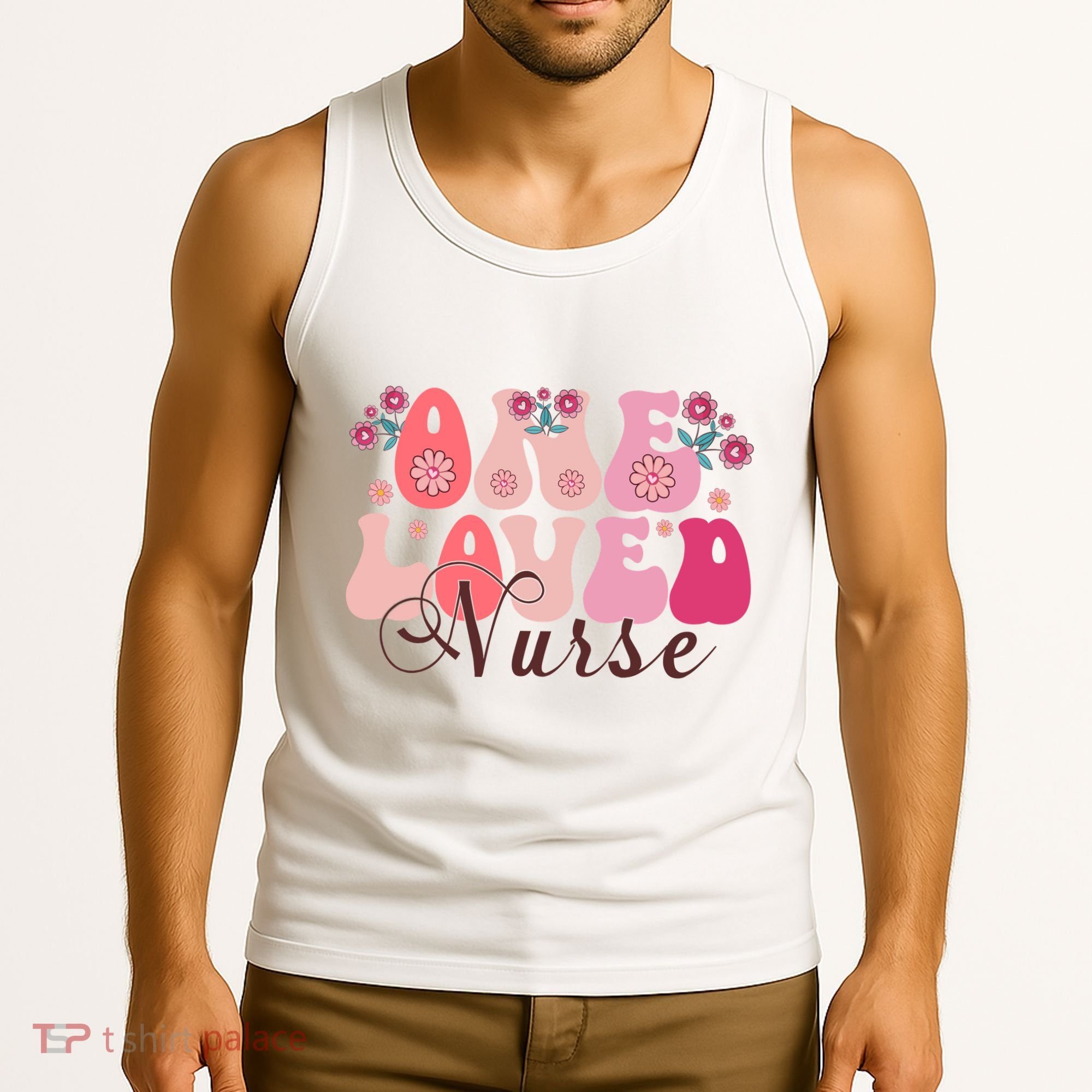 Cute Retro Valentine One Loved Nurse Tank Top