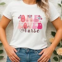 Cute Retro Valentine One Loved Nurse Women's T-Shirt thumb 2