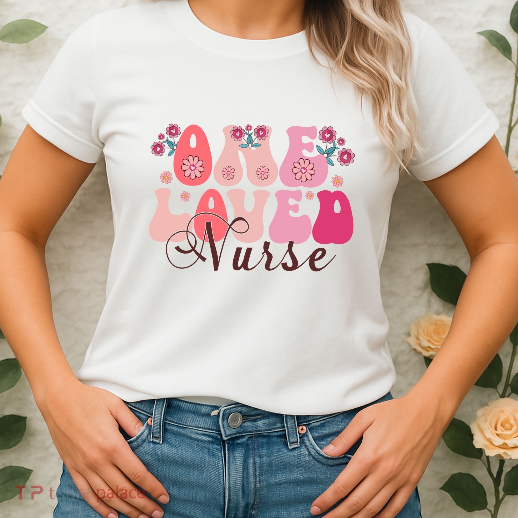 Cute Retro Valentine One Loved Nurse Women's T-Shirt