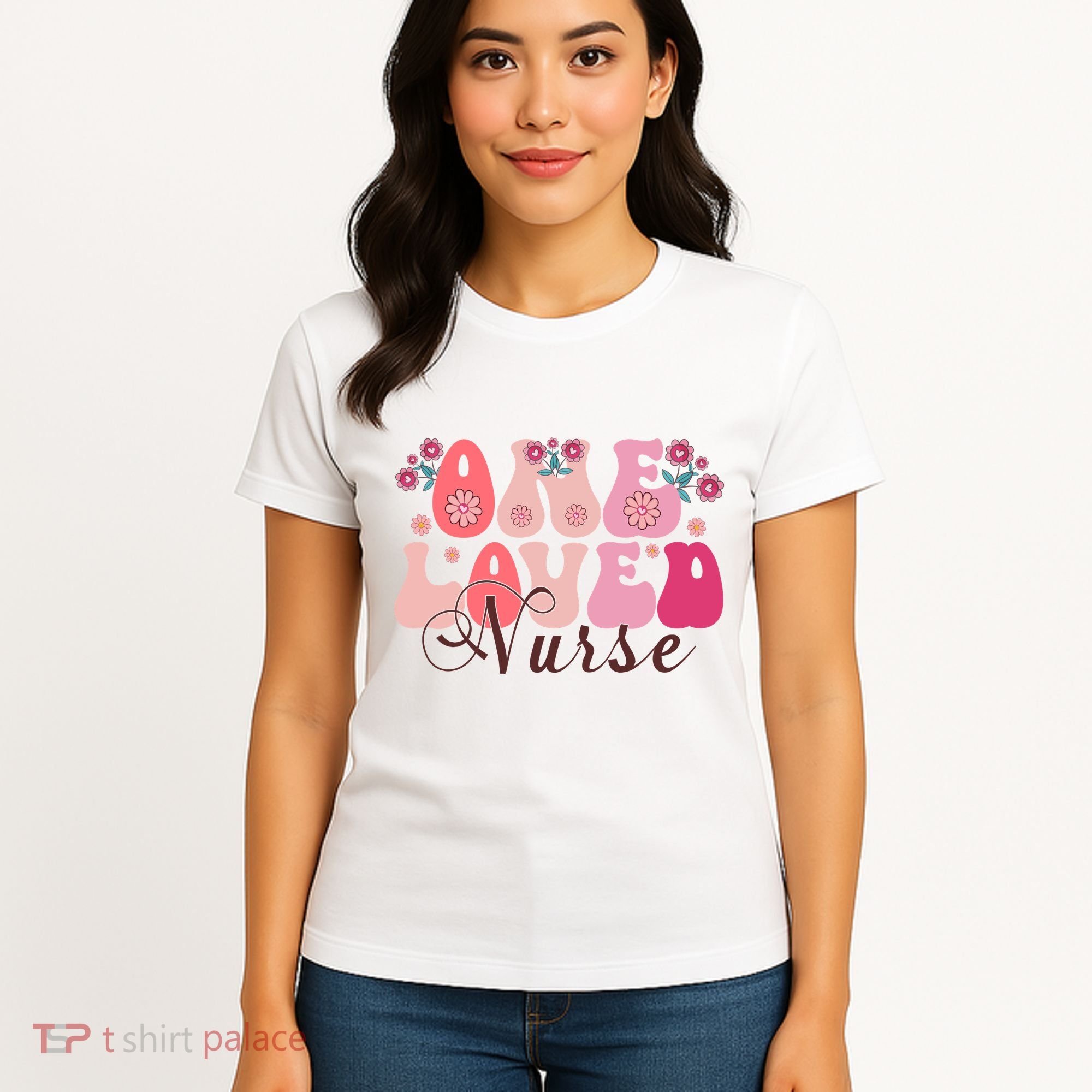 Cute Retro Valentine One Loved Nurse Women's T-Shirt