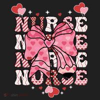 Cute Retro Valentines Day Nurse Heart Ribbon Beanie thumb 2