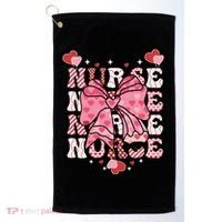 Cute Retro Valentines Day Nurse Heart Ribbon Golf Towel thumb 0