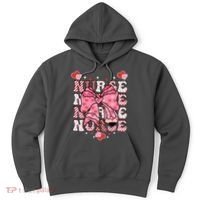 Cute Retro Valentines Day Nurse Heart Ribbon Hoodie thumb 0