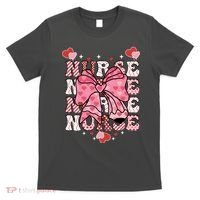 Cute Retro Valentines Day Nurse Heart Ribbon T-Shirt thumb 0
