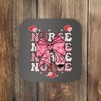 Cute Retro Valentines Day Nurse Heart Ribbon Coaster thumb 0