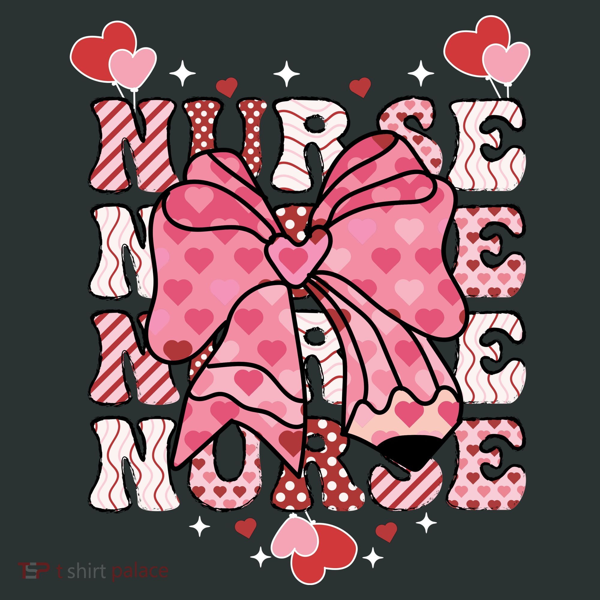 Cute Retro Valentines Day Nurse Heart Ribbon Mousepad