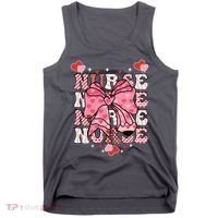 Cute Retro Valentines Day Nurse Heart Ribbon Tank Top thumb 0