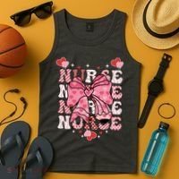 Cute Retro Valentines Day Nurse Heart Ribbon Tank Top thumb 4
