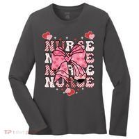 Cute Retro Valentines Day Nurse Heart Ribbon Women's Long Sleeve Shirt thumb 0